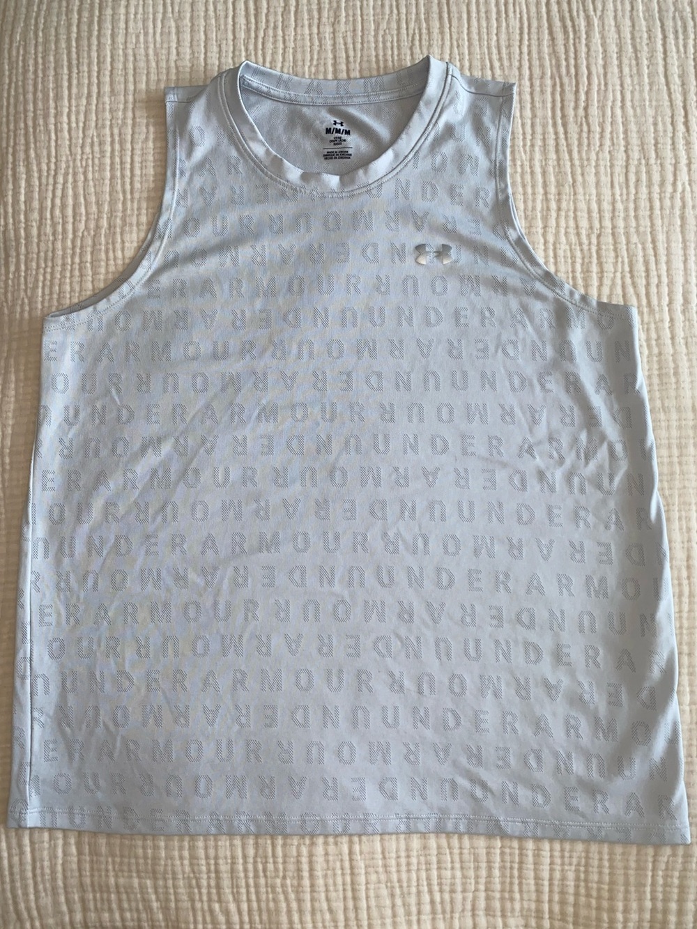 Under Armour Women’s Medium Gray Jacquard Logo Sleeveless Workout Tank Top